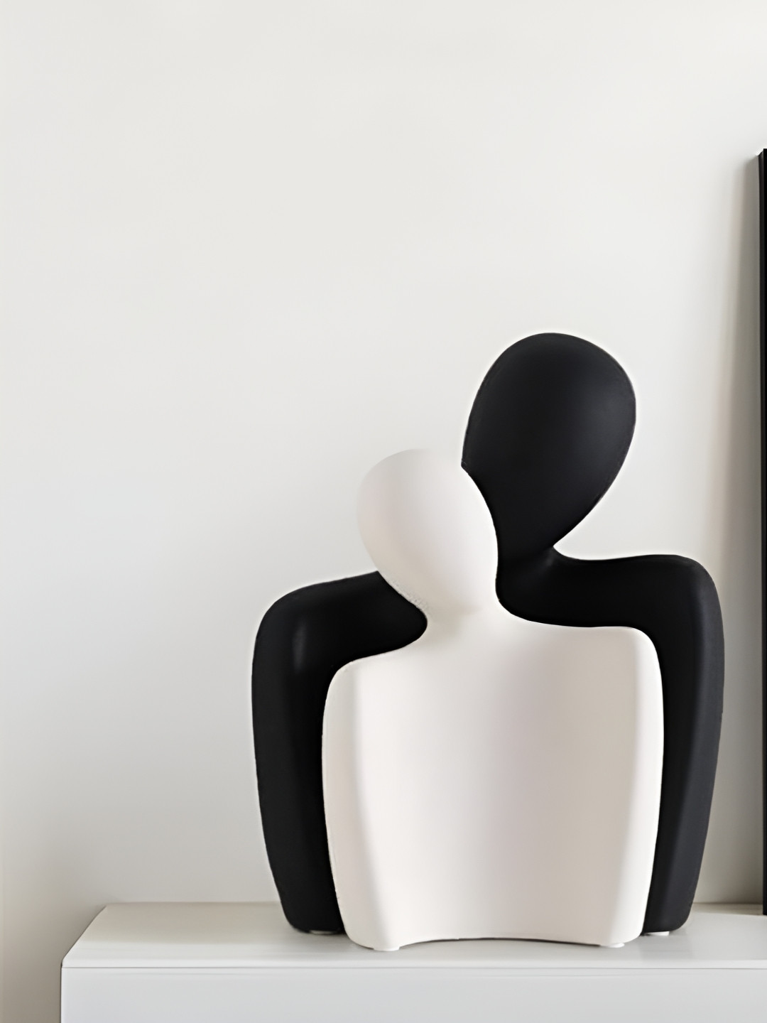 THE SACRED GIFTS Black & White 2 Pieces Ceramic Figurine Showpieces