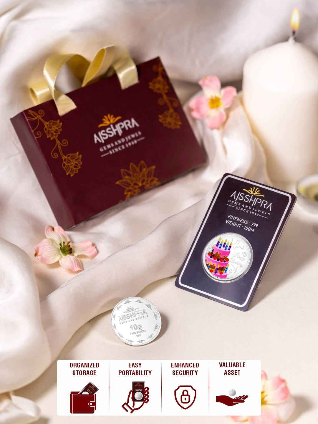 Aisshpra Happy birthday 999 Silver Coin - 10g