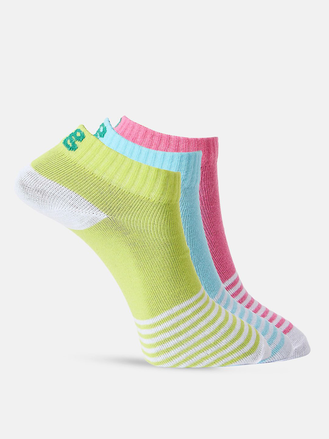 glitchez Women Pack of 3 Cotton Ankle Length Socks