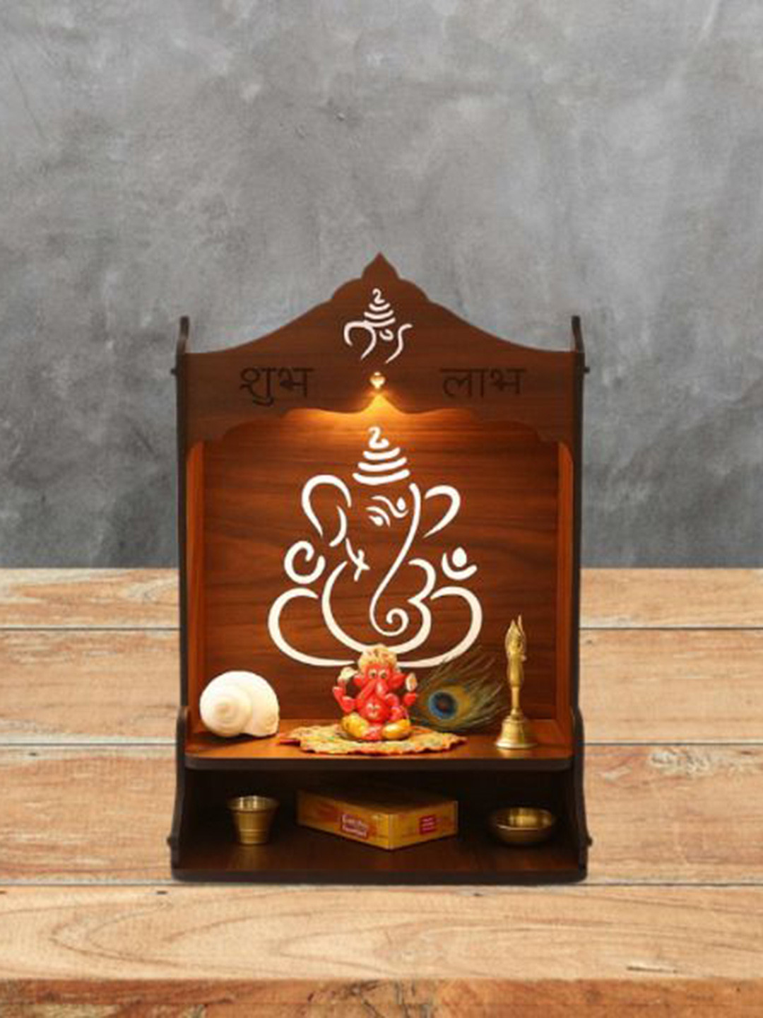 ARTIHC CRAFT Brown Engineered Wood Home Temple