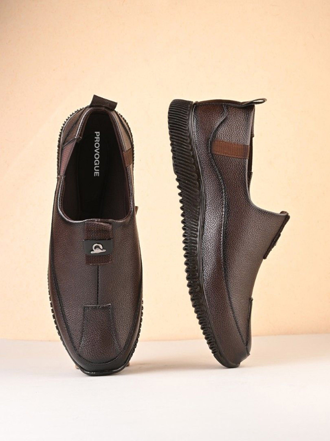 Provogue Men Textured Comfortable Loafers