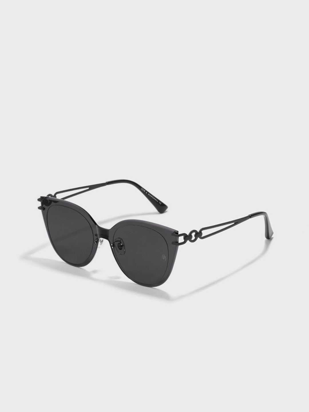 SAM & MARSHALL Unisex Cat Eye Sunglasses With UV Protected Lens CINDY_BLACK_20016