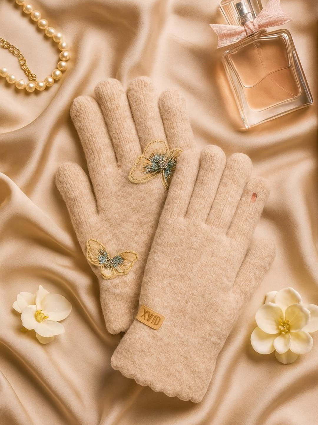 LOOM LEGACY Women Solid Lightweight Woollen Gloves with Touchscreen Wear