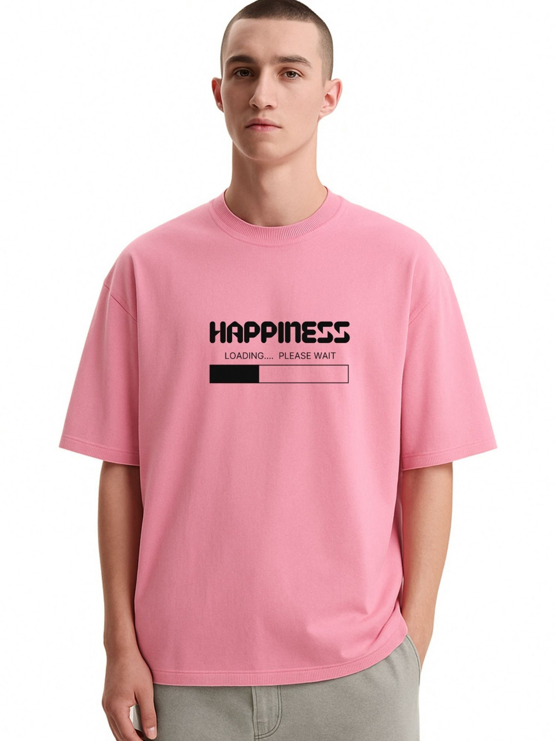 Fashnobic Men Dri-FIT Trendy Stop Dreaming Printed Round Neck Cotton Oversized T-shirt