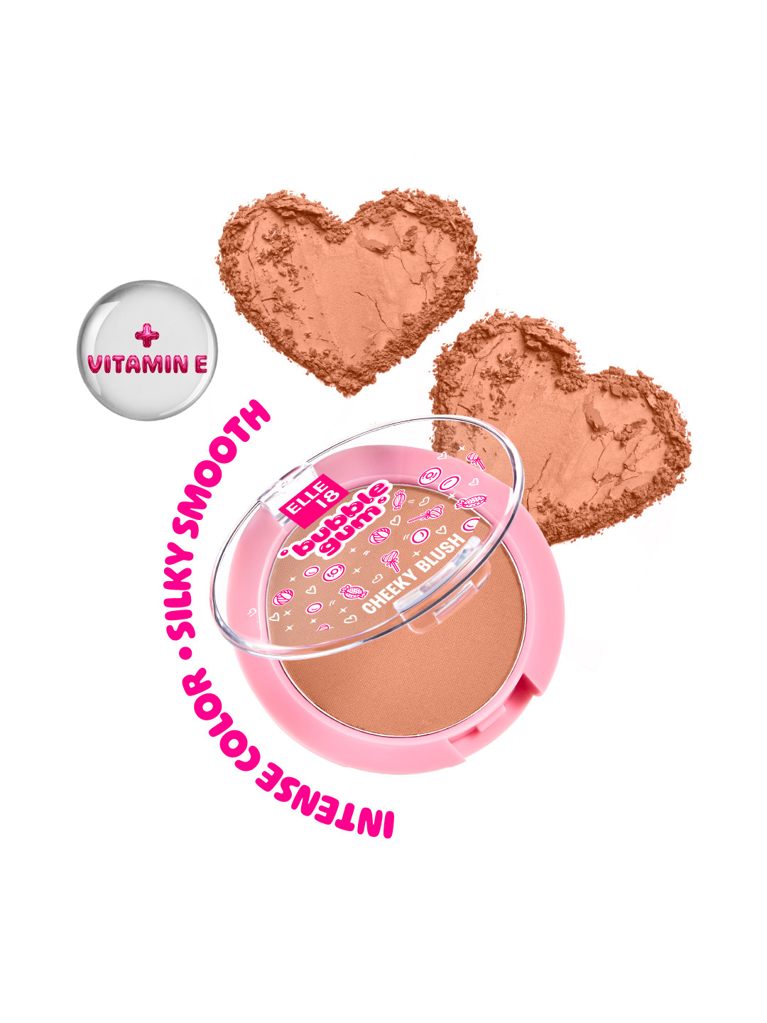 ELLE 18 Bubblegum Matte Finish Blush with High Pigment & Buildable Coverage 5g - Nude