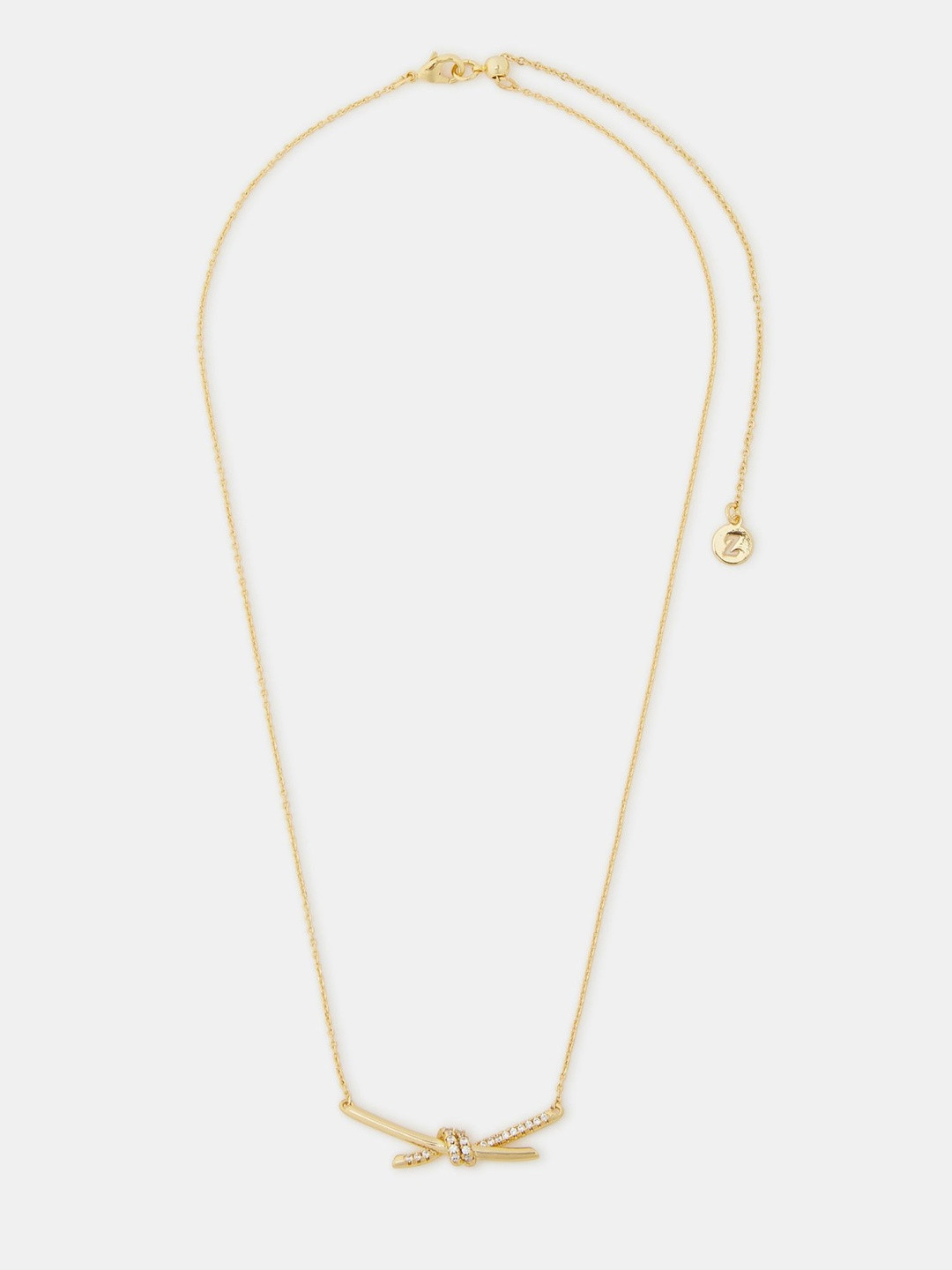 Accessorize 14k Gold-Plated Cubic Zirconia Studded Minimal Necklace