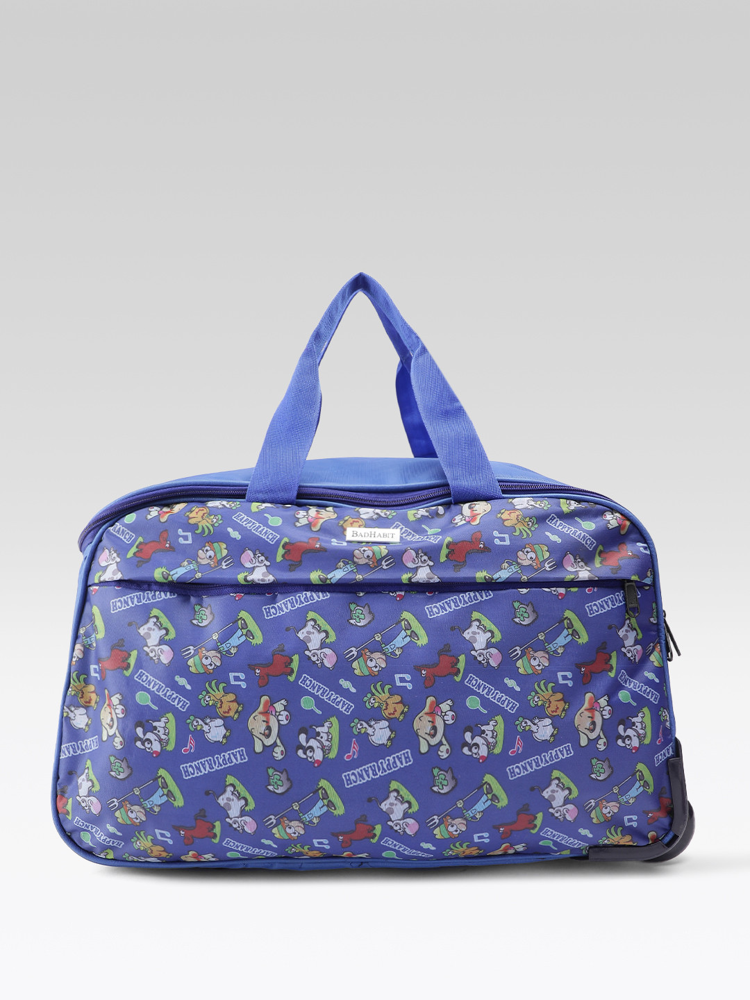 BAD HABIT Unisex Printed Medium Duffel Trolley Bag - 45.0 L