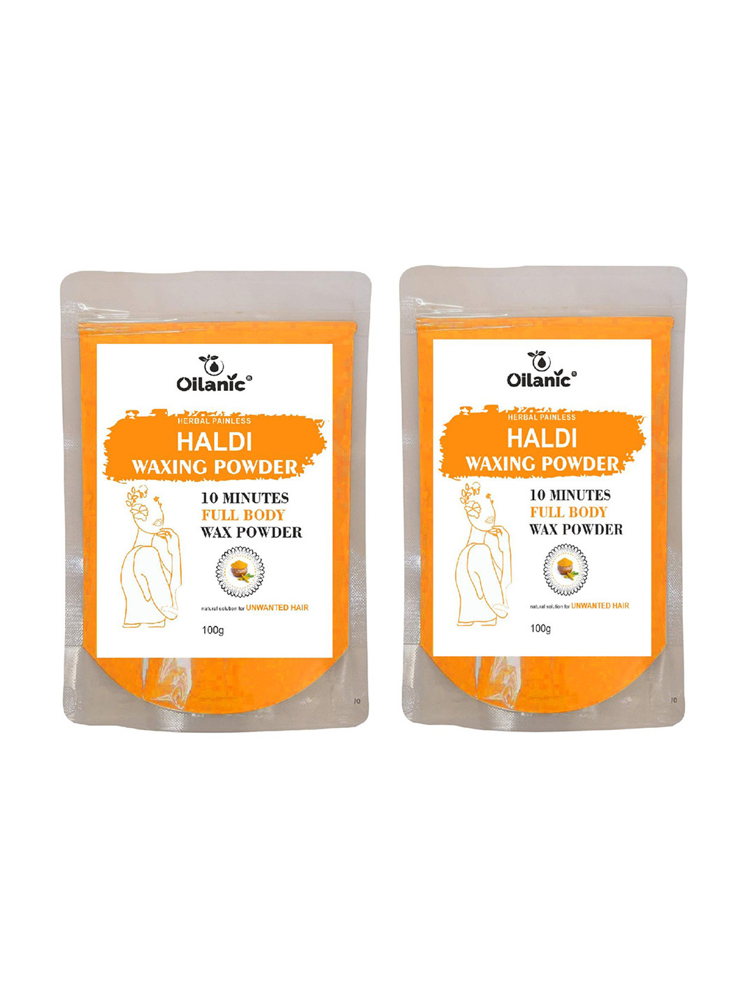 Oilanic Set Of 2 Haldi Hair Waxing Powder - 100 g Each
