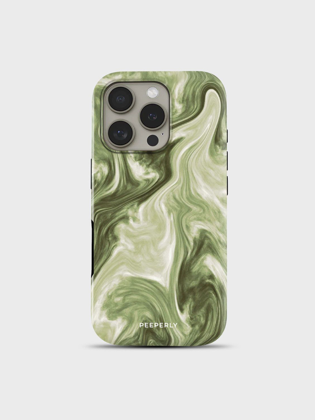 PEEPERLY Unisex iPhone 13 Pro Max Abstract Impact Resistant Moss Marble Back Case