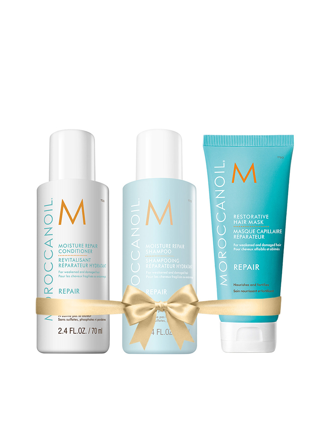 MOROCCANOIL Moisture Repair Hair Trio - Shampoo 70ml + Hair Mask 75ml + Conditioner 70ml