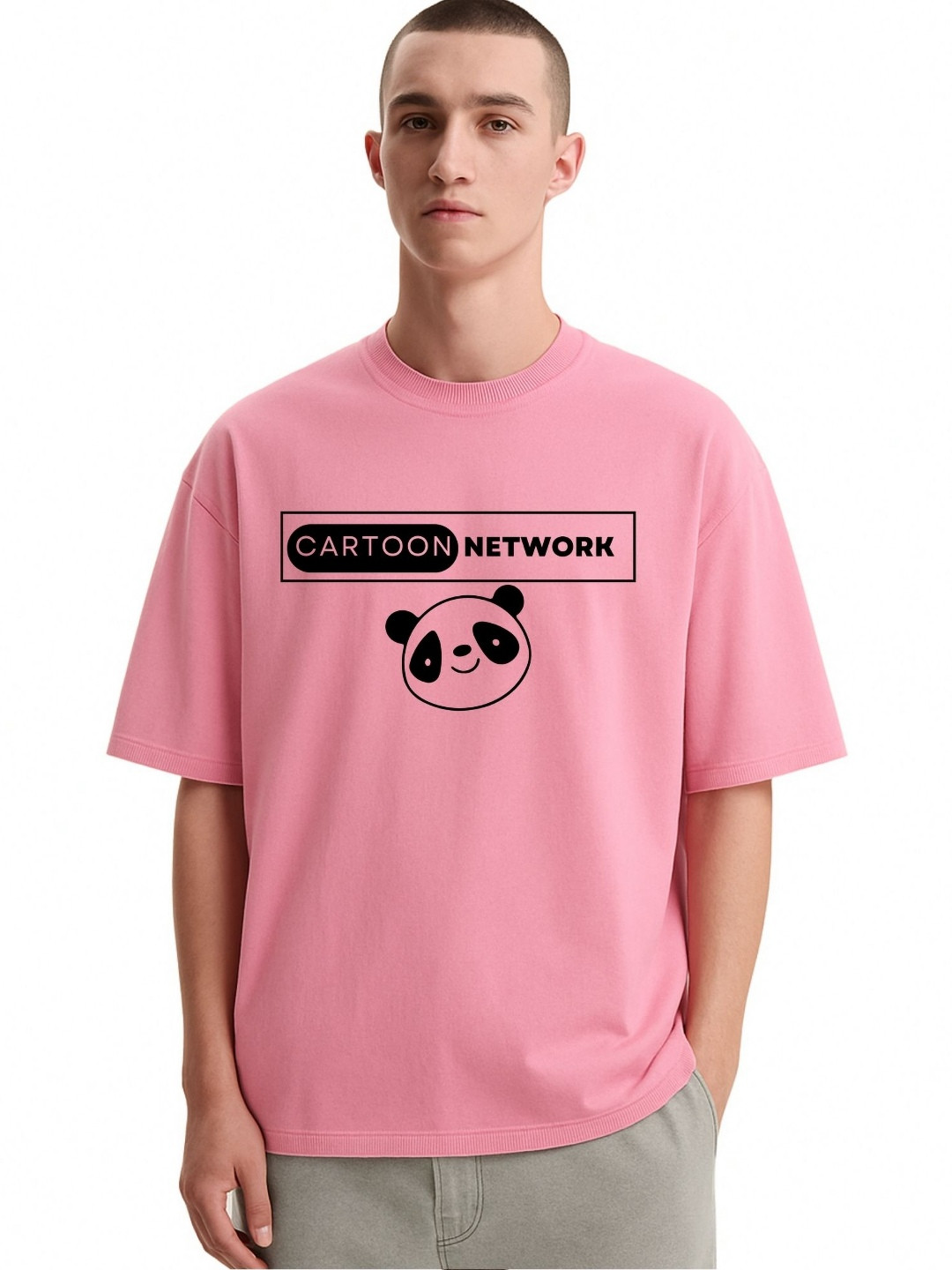 Fashnobic Men Dri-FIT Trendy Cartoon NetworkPrinted Round Neck Cotton Oversized T-shirt