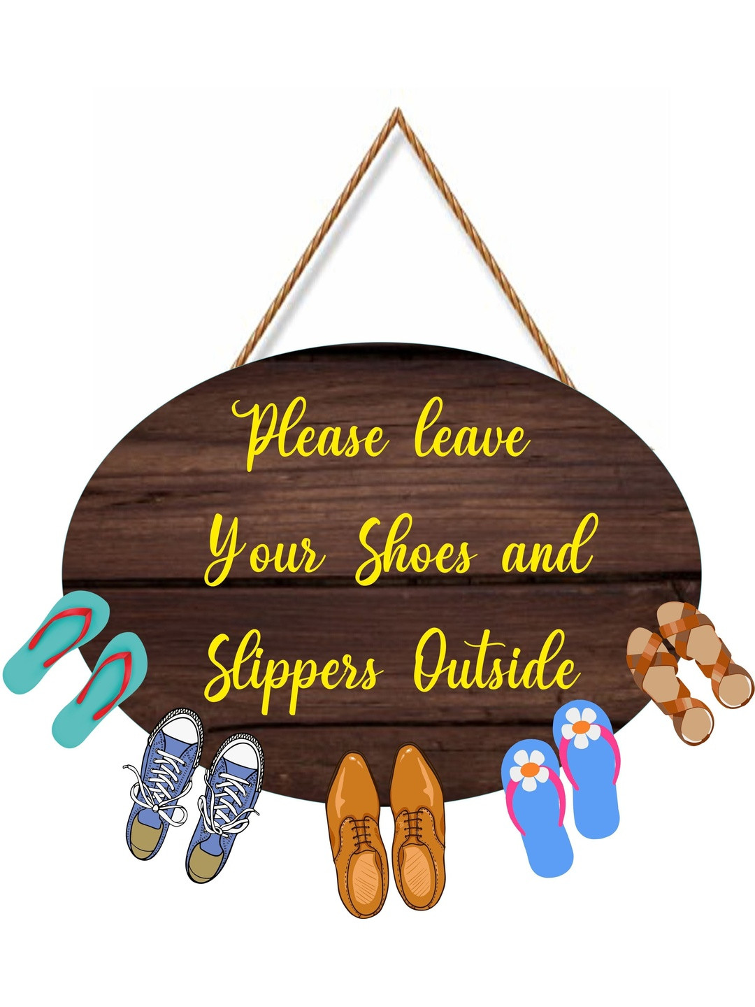 Shiv Collection Brown Printed Welcome Wall Hanging Decor