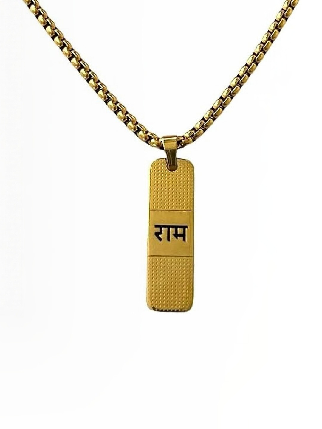 JaiShree Jewels Unisex Stainless Steel Ram Name Pendant With Chain