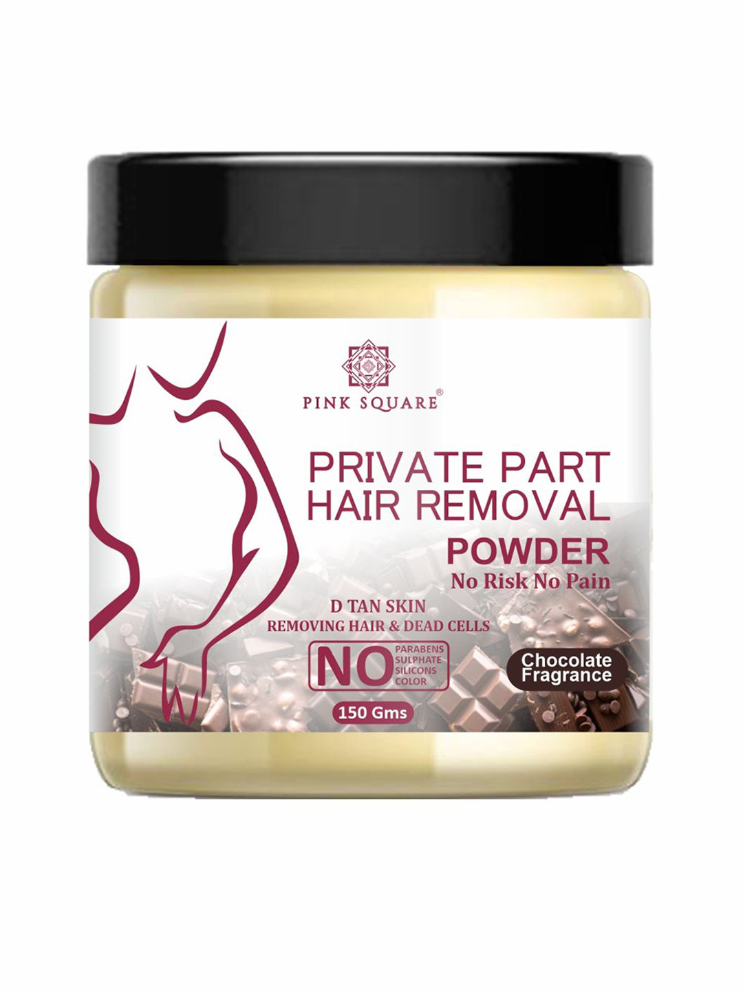 Pink Square Chocolate Fragrance Hair Removal Powder - 150 g