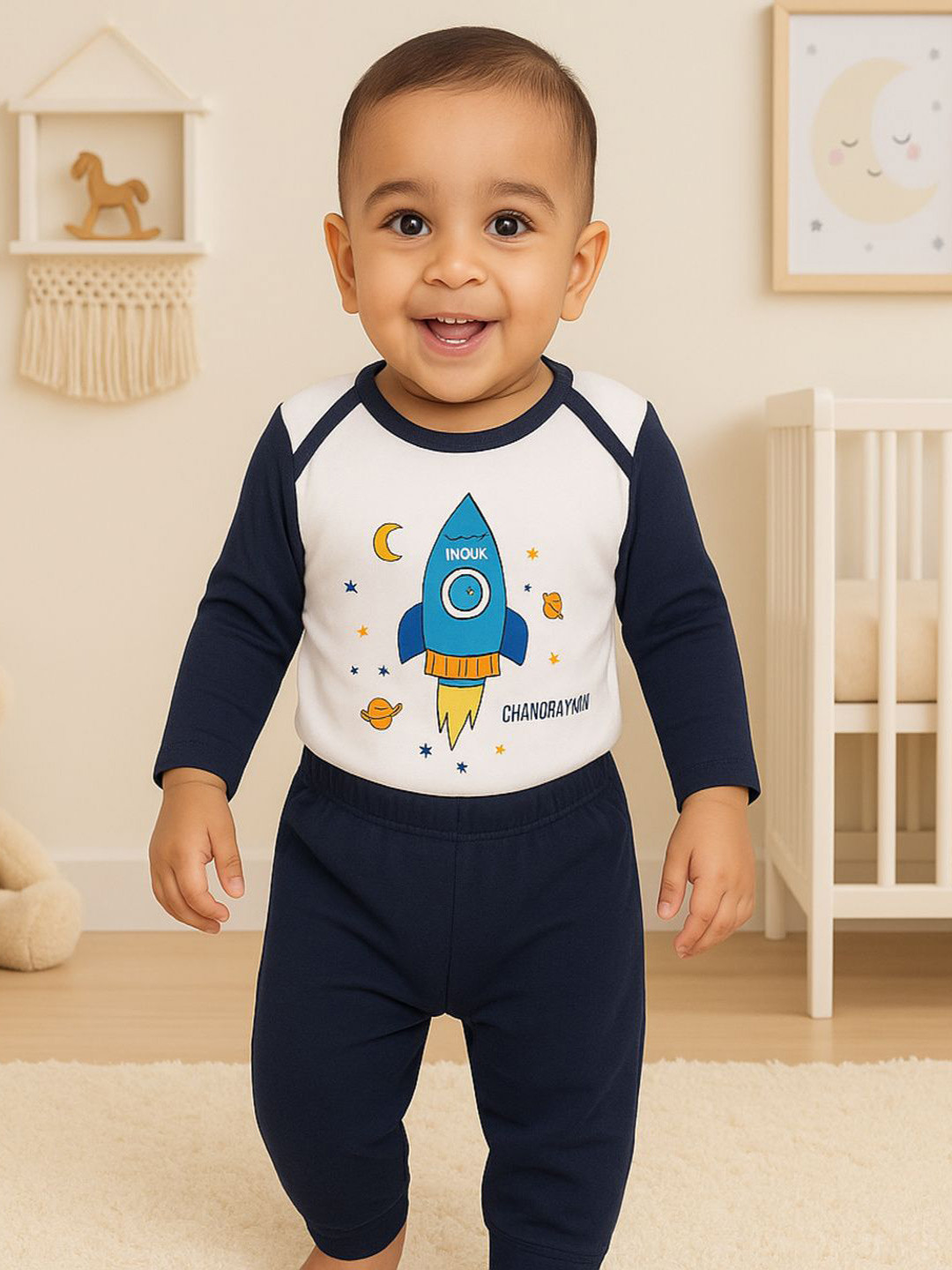 CUTE LANDINGS Kids Pure Cotton Romper and Pajama set