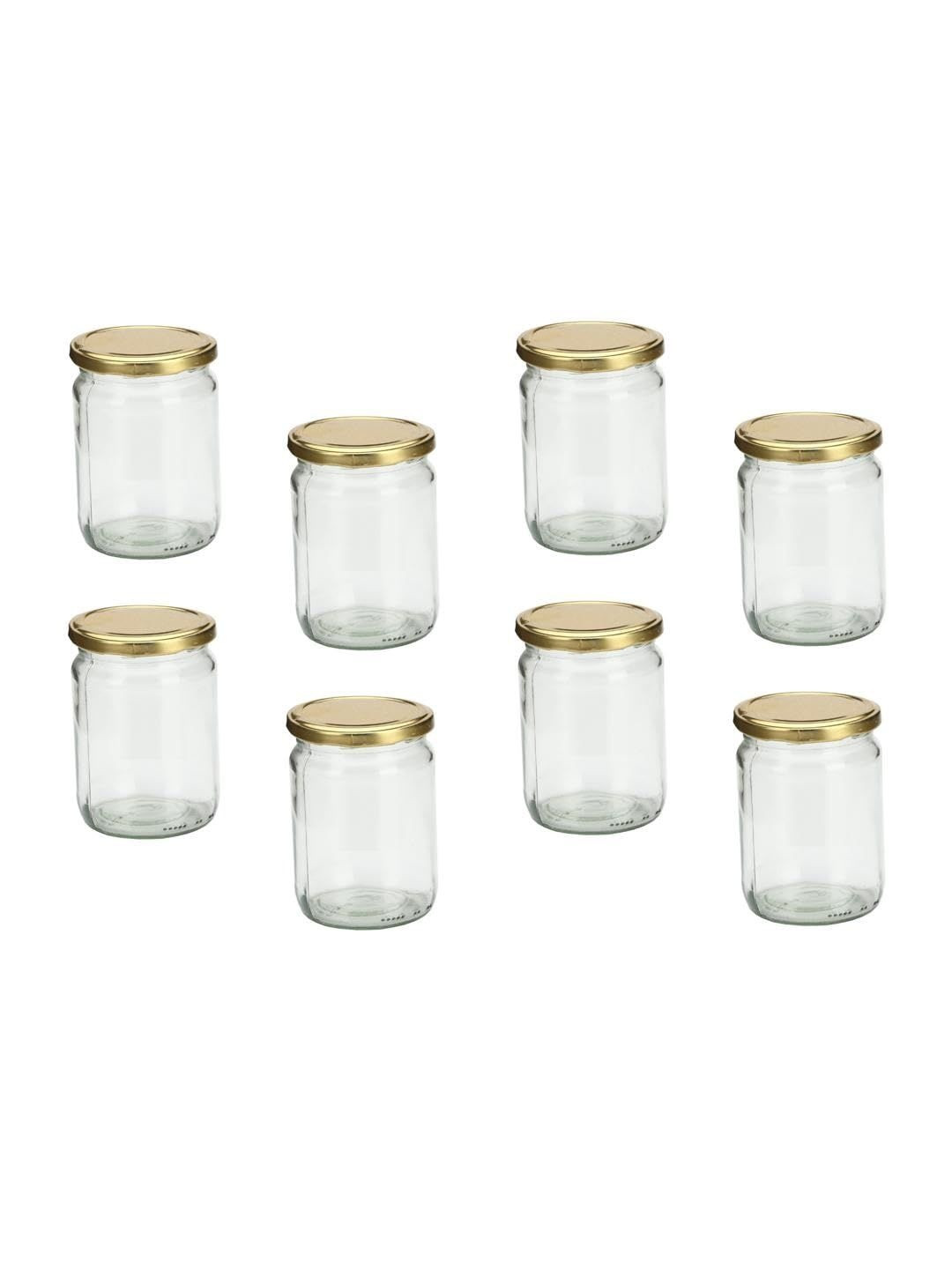 1ST TIME Transparent Dishwasher Safe 8 Pieces Twist Lock Jar Containers - 500 ml