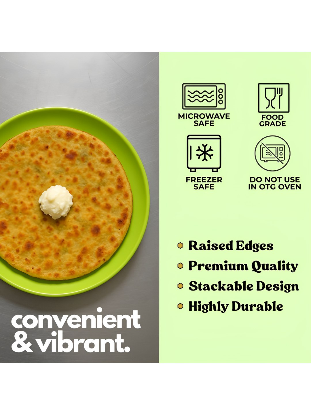 Morvi Red 2 Pieces Dishwasher And Microwave Safe Plates