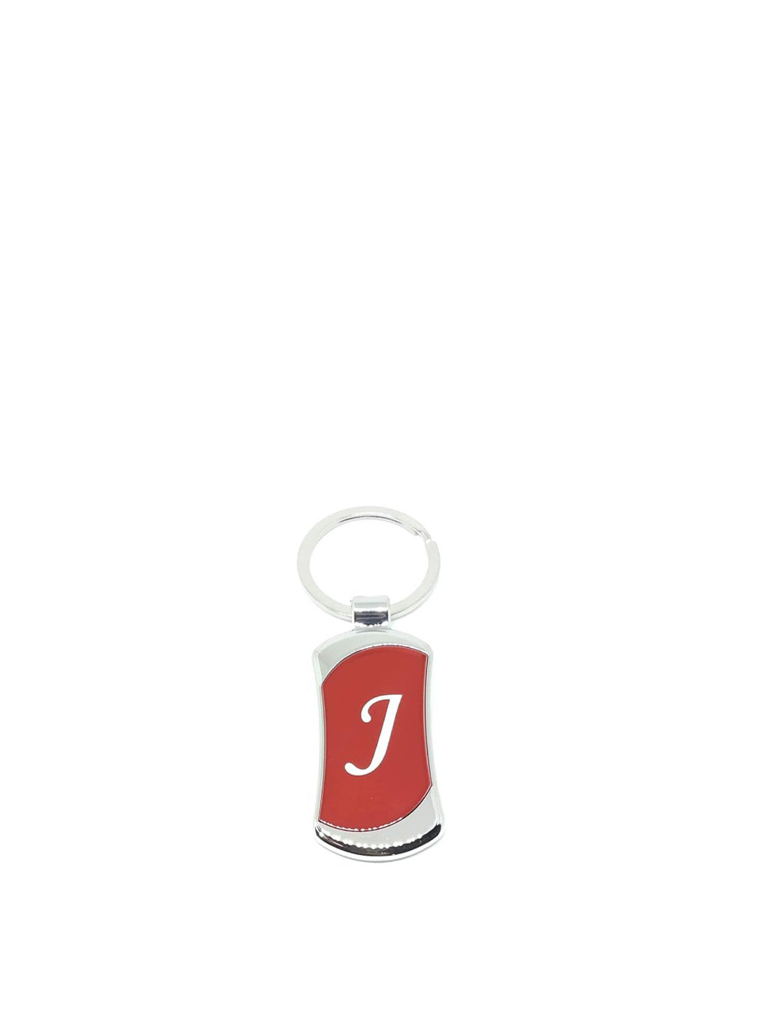 AUGEN Stainless Steel Alphabet Letter J Printed Key Chain
