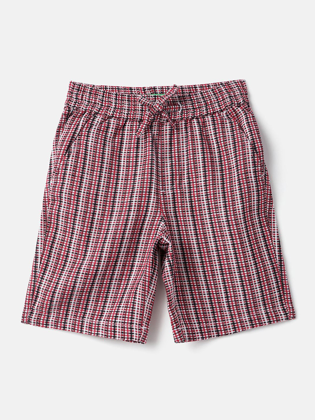 United Colors of Benetton Boys Texture Cotton Mid-Rise Shorts