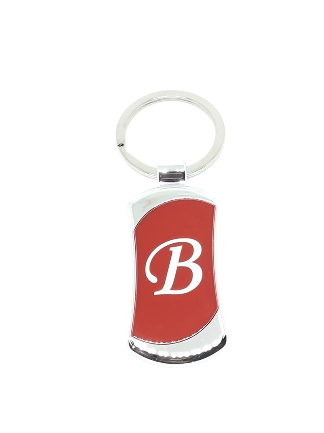 AUGEN Stainless Steel Alphabet Letter B Printed Key Chain