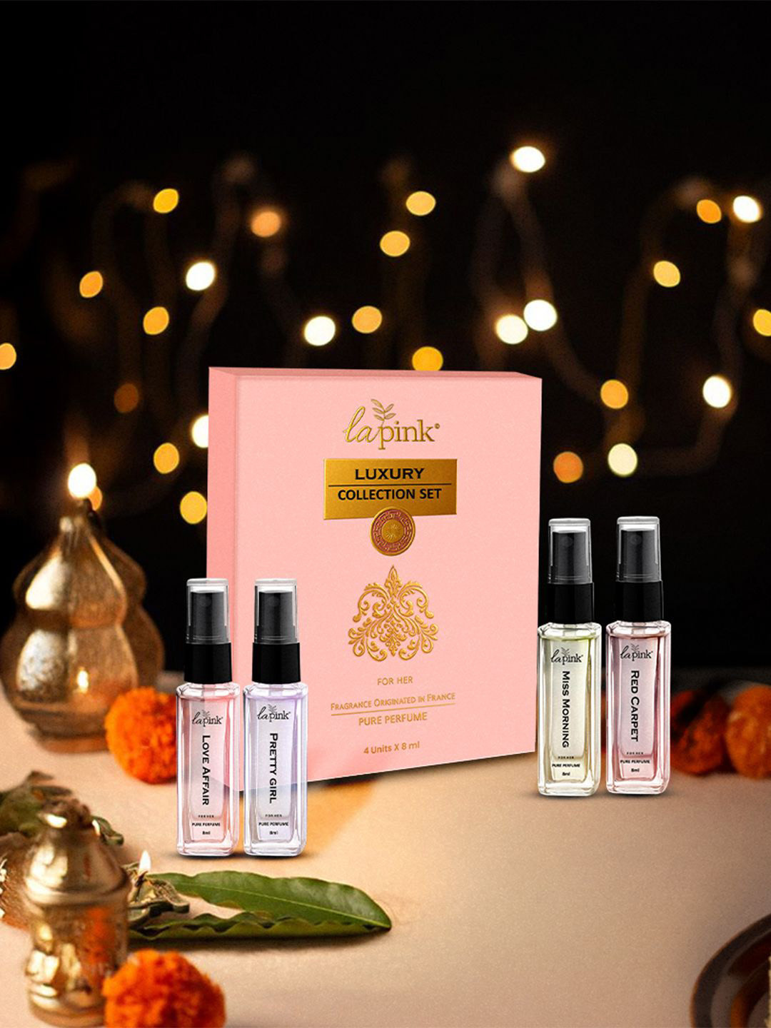 La Pink Women Set Of 4 Red Carpet Pretty Girl Miss Morning & Love Affair Perfume 4ml Each