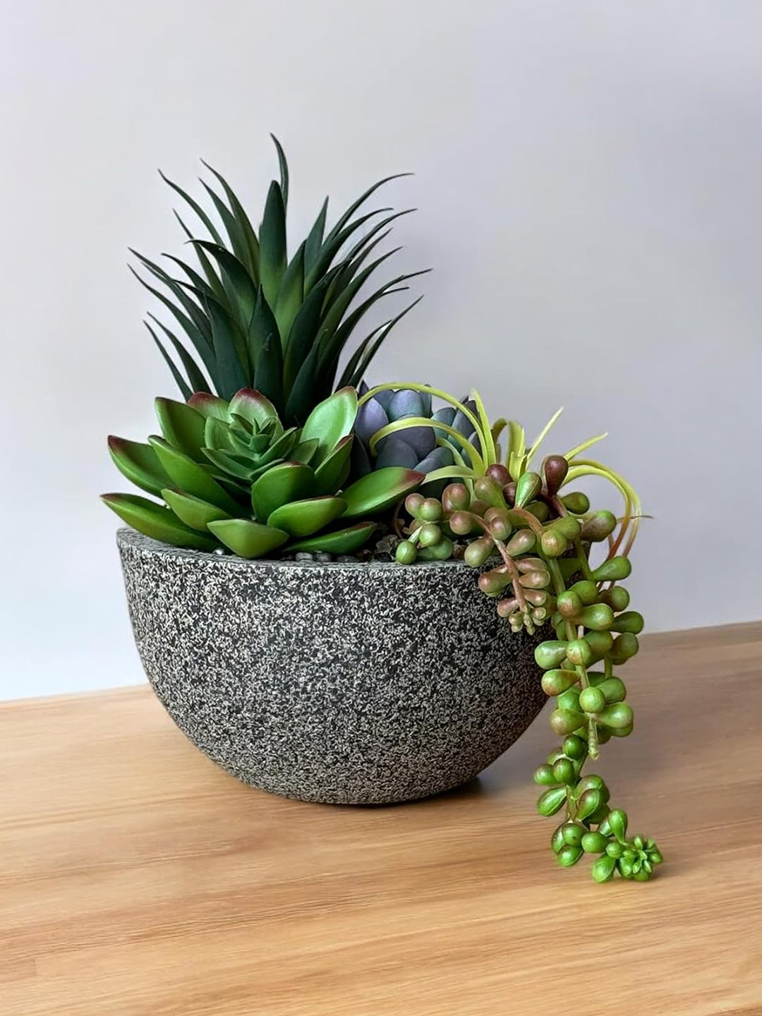 paperi Grey Succulent Artificial Plant With Pot