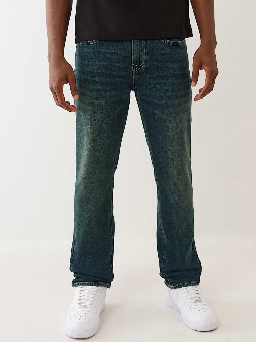 True Religion Men Slim Fit Mid-Rise No Fade Jeans