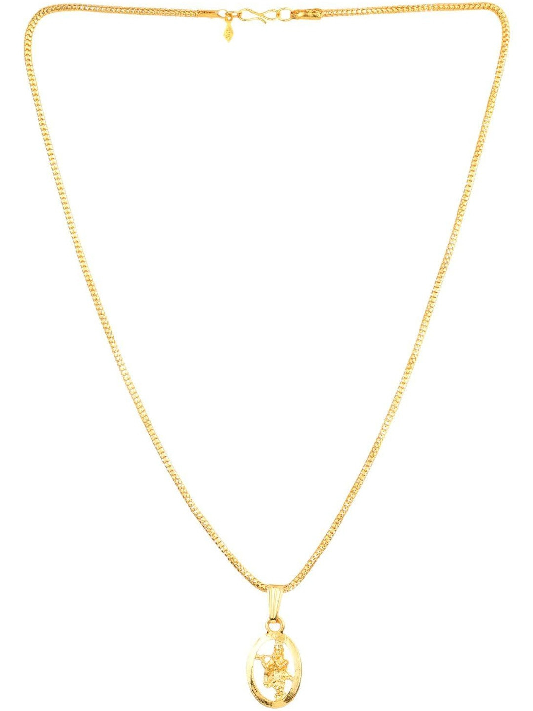 Cyan spritual Unisex Stainless Steel Krishna Ji Design Pendent With Chain