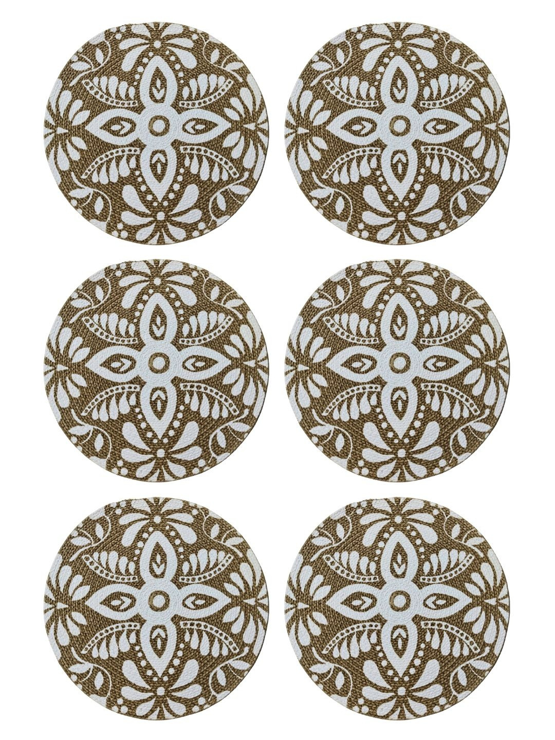 ROUGH ROAD STORE Set of 6 Cotton Round Table Placemat