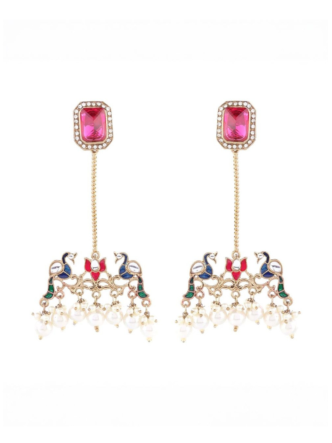 SHONA'S STYLE Peacock Shaped Drop Earrings