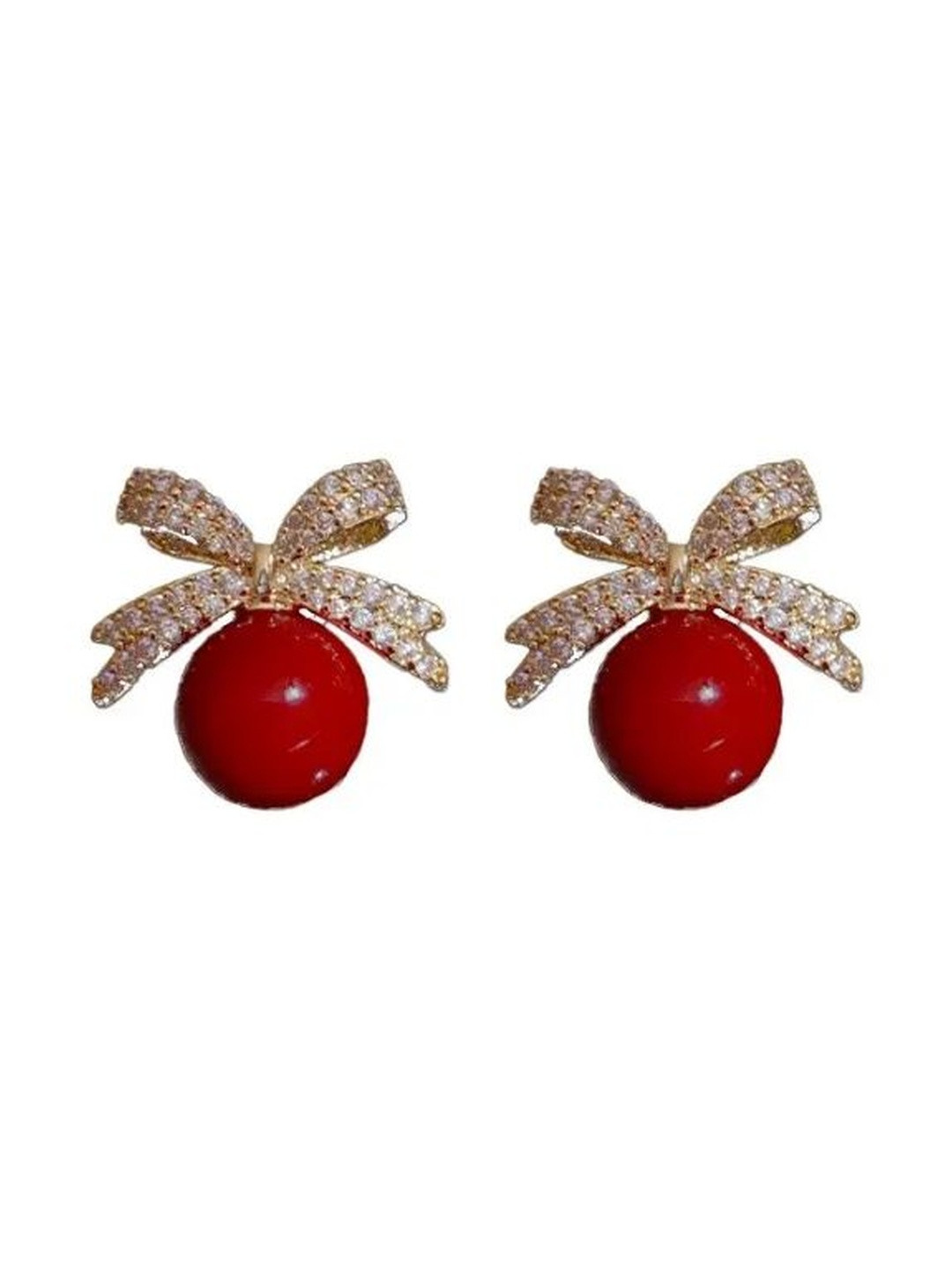 CIKIT Bow and Spherical Shaped Studs Alloy Earrings