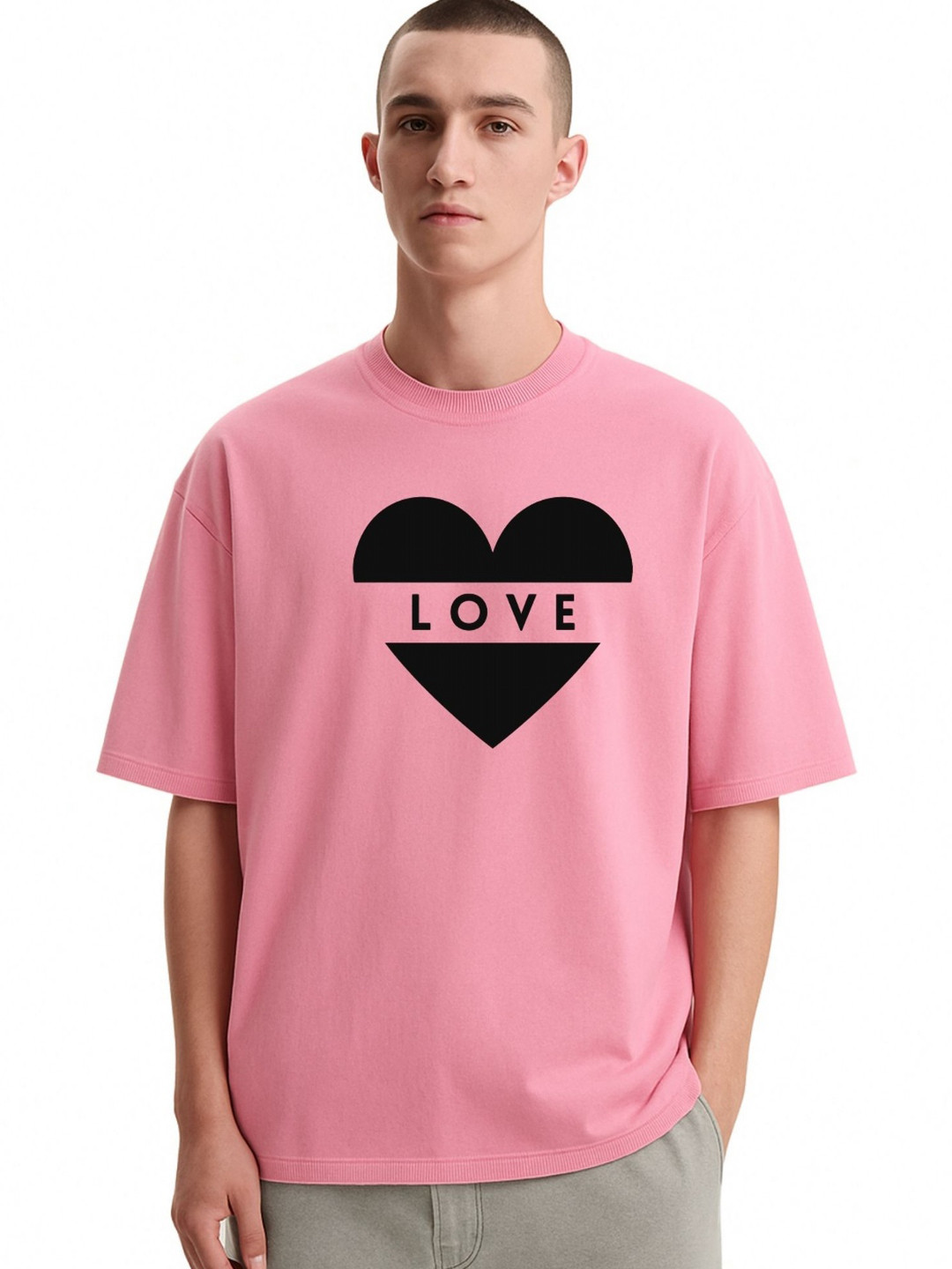 Fashnobic Men Dri-FIT Trendy Push Yourself Printed Round Neck Cotton Oversized T-shirt