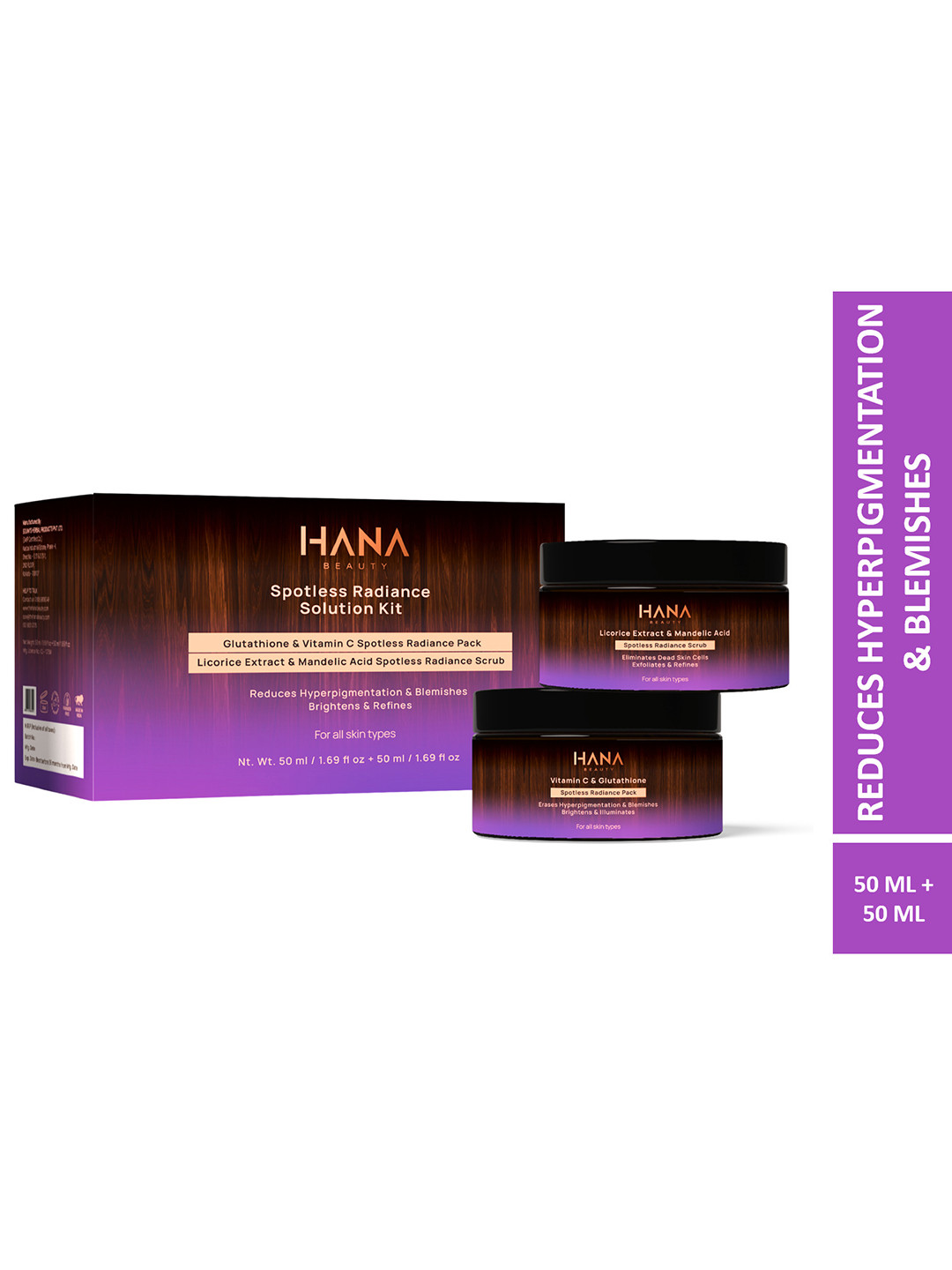 Hana Beauty Spotless Radiance Solution Kit - Face Scrub & Face Pack - 50g Each
