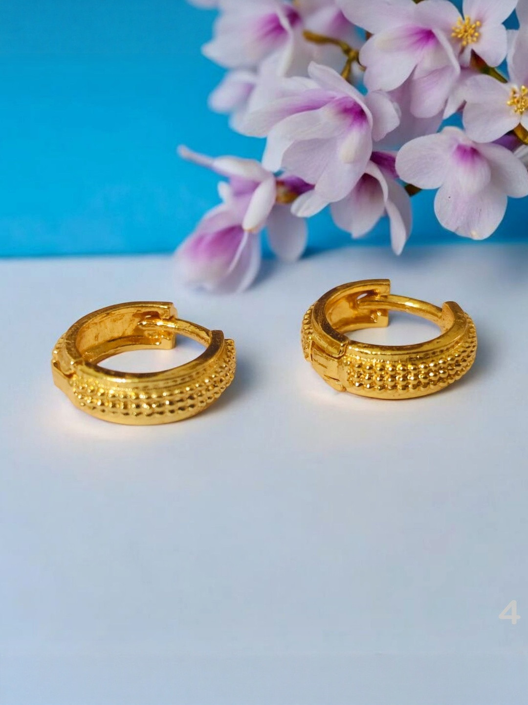 SHREE KRISHNA SHOPPING Gold Plated Small Circular Hoop Earrings