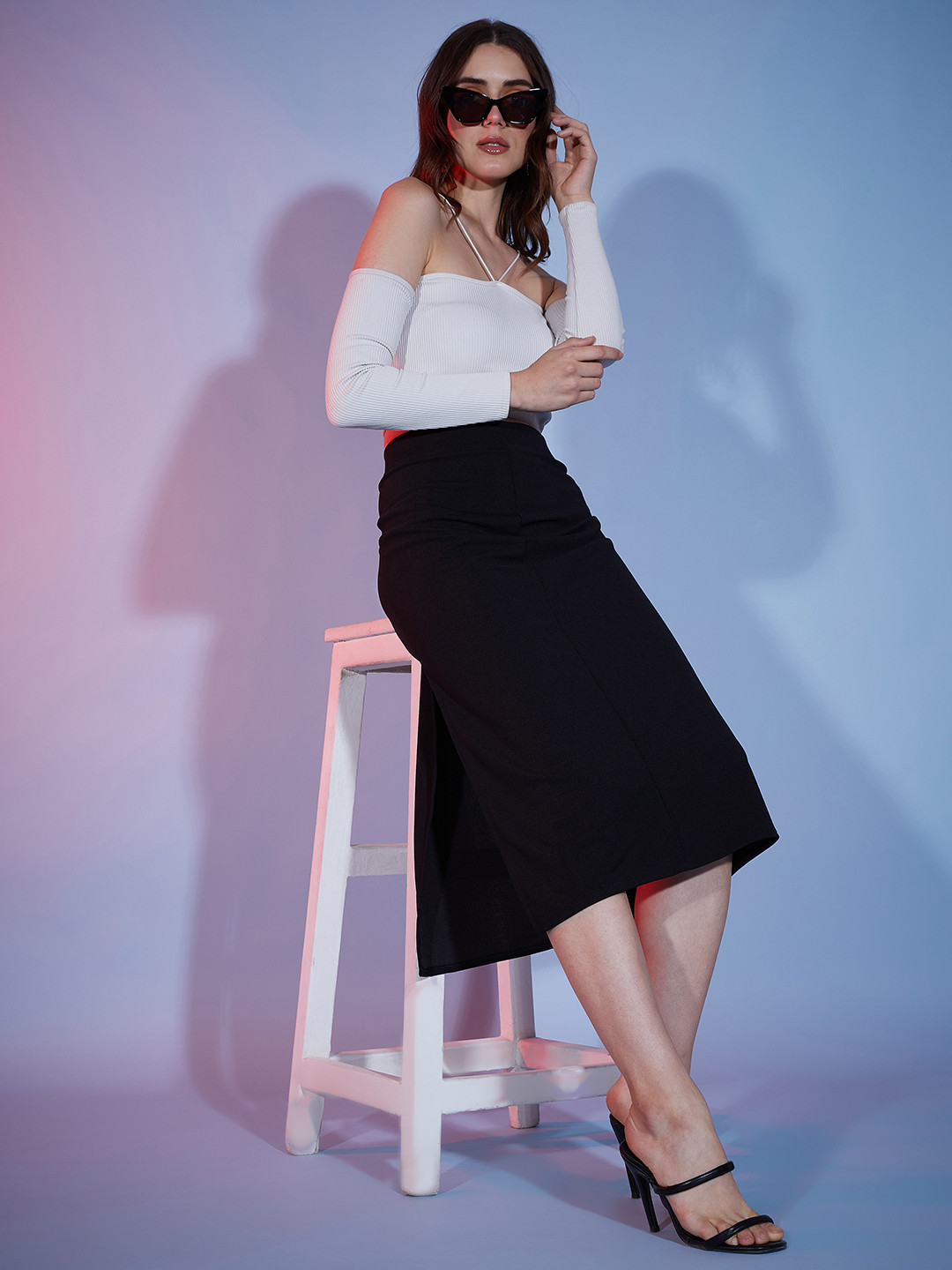 DIMPY GARMENTS Straight Midi Skirt