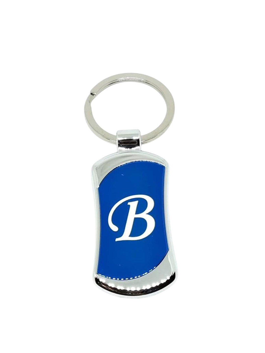 AUGEN Stainless Steel Alphabet Letter B Printed Key Chain