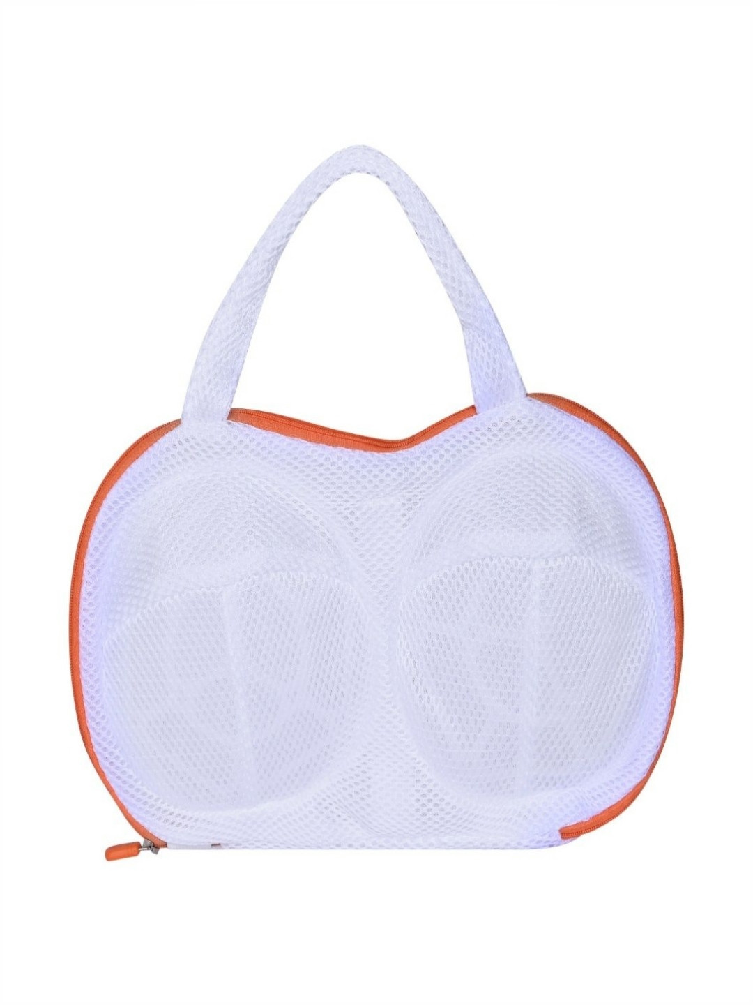 ATAGS White & Orange Textured Laundry Mesh Bag