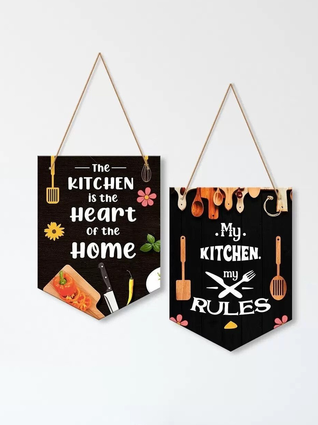 Shiv Collection Set Of 2 Wood Wall Hangings