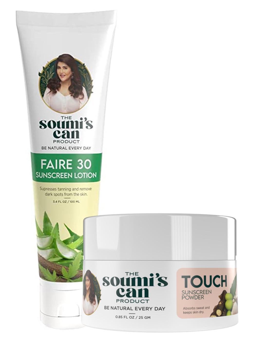 THE SOUMI'S CAN PRODUCT Faire 30 Sunscreen Lotion & Touch Sunscreen Powder