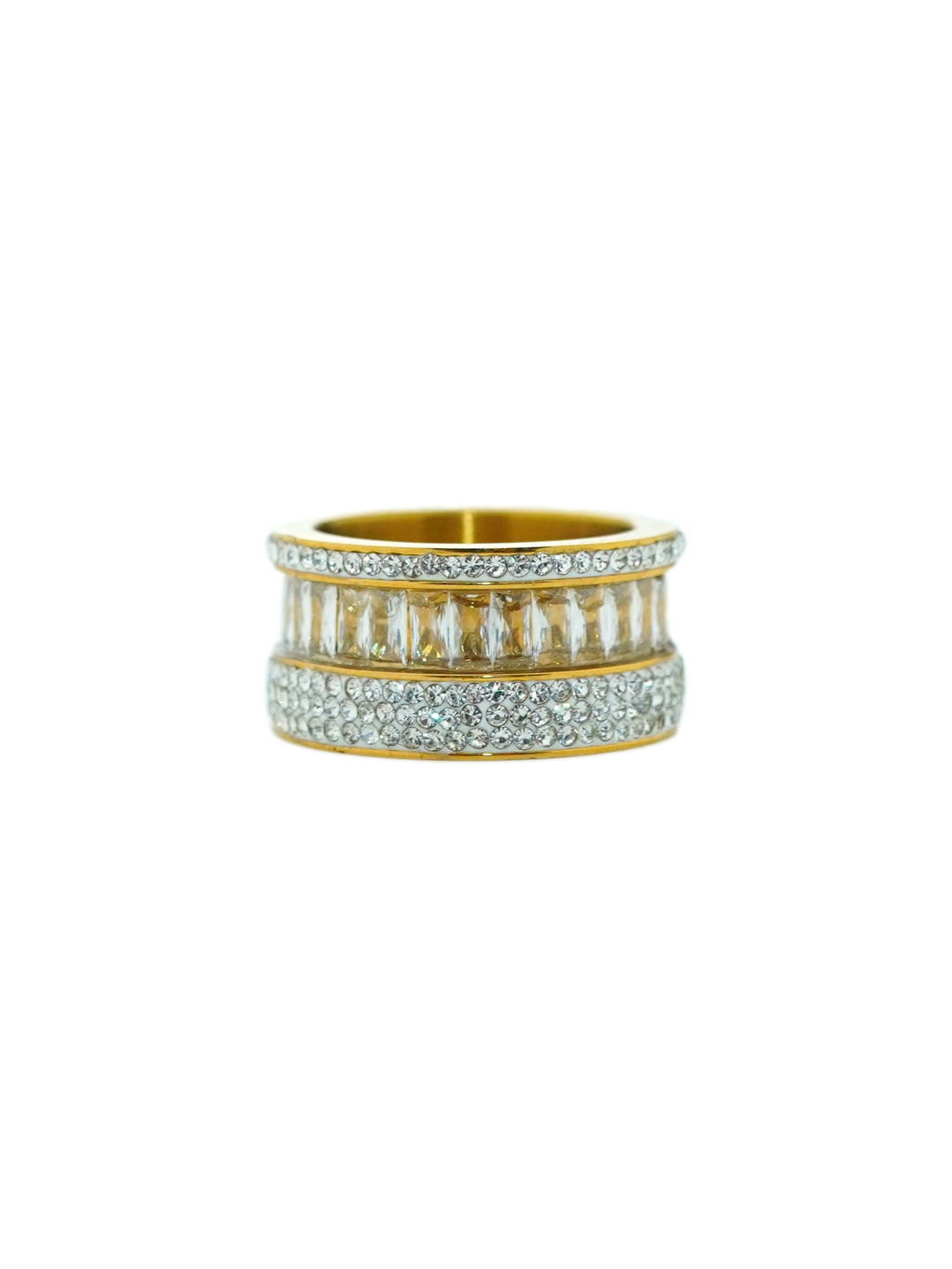 INTERSTELLAR Women Cubic Zirconia Gold-Plated Ring