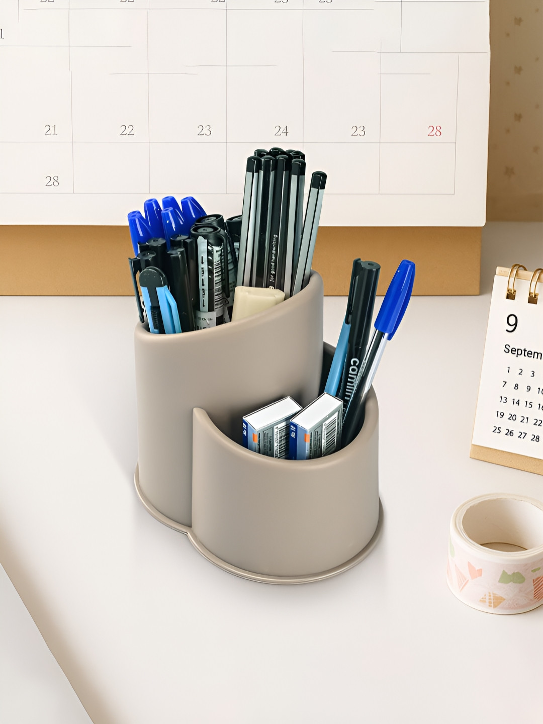 HOMESTIC Beige Multipurpose Desk Organizer Box