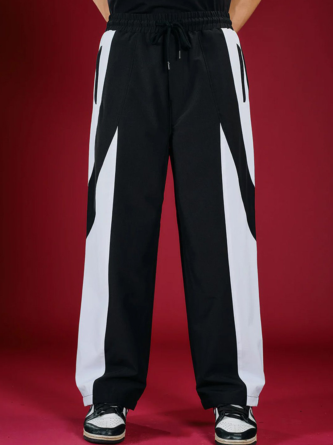 Bonkers Corner Men Colourblocked Cotton Sidewinder Regular Fit Track Pants