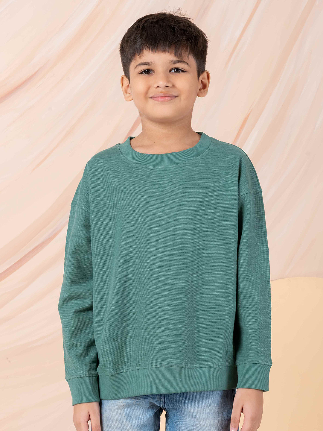 Taatoom Kids Cotton Structured Knit Full Sleeves Sweatshirt