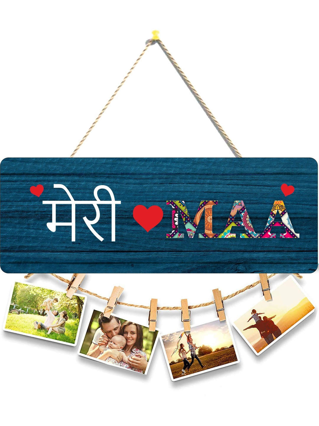 Shiv Collection Teal & Multicolor Wood Wall Hanging