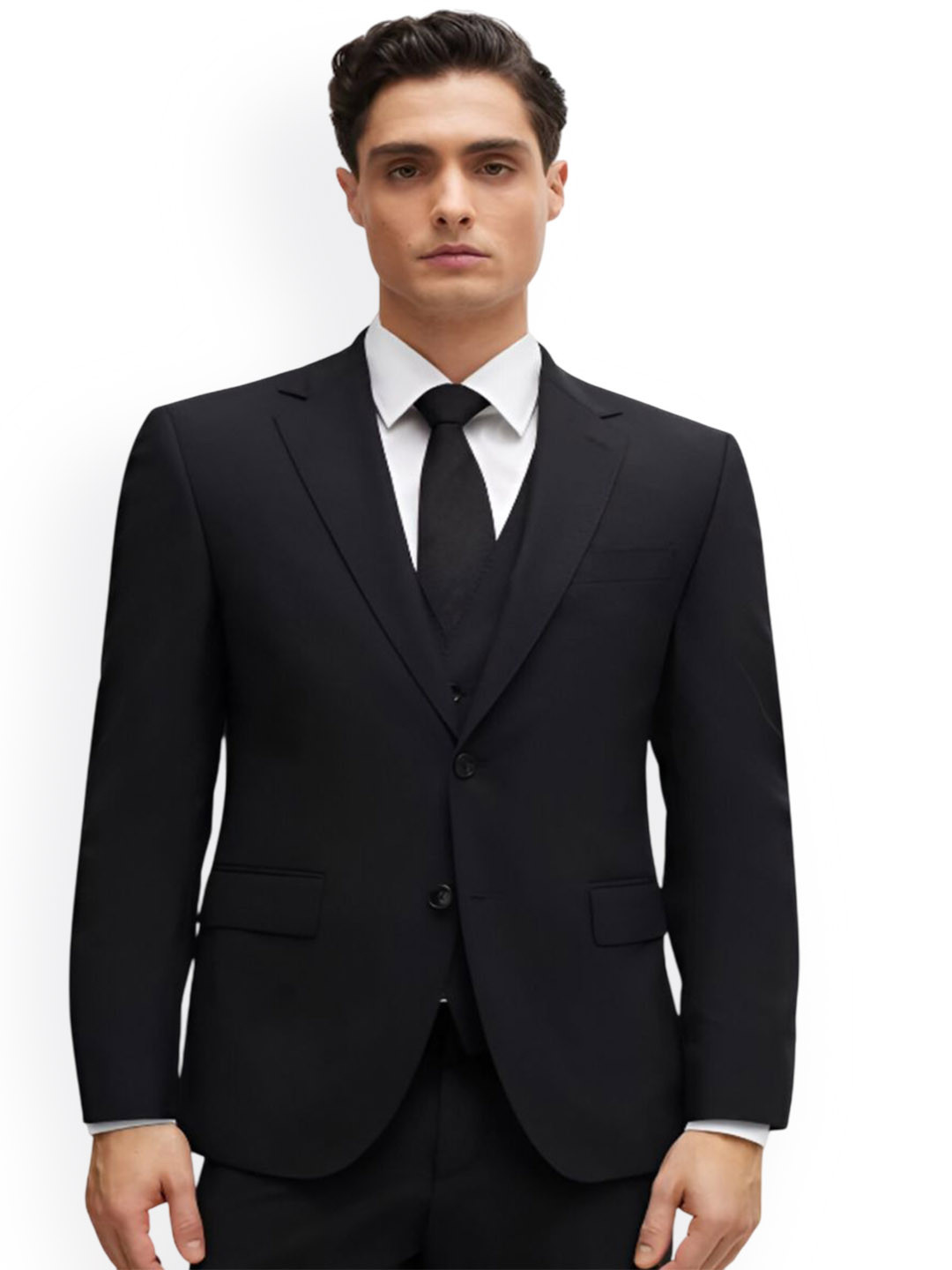 Rigal Notched Lapel Single Breasted Cotton Formal Blazer