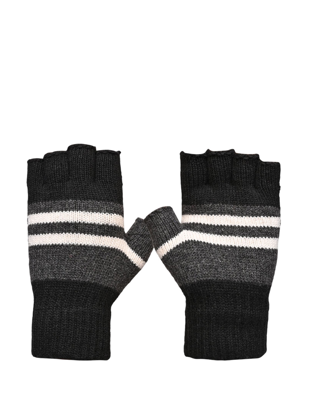 LOOM LEGACY Men Striped Fingerless Gloves