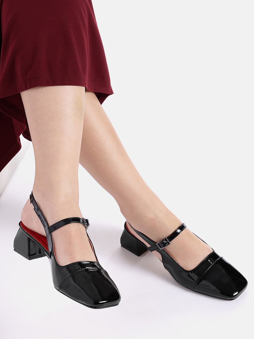 AXIUM Block Heeled Mary Janes