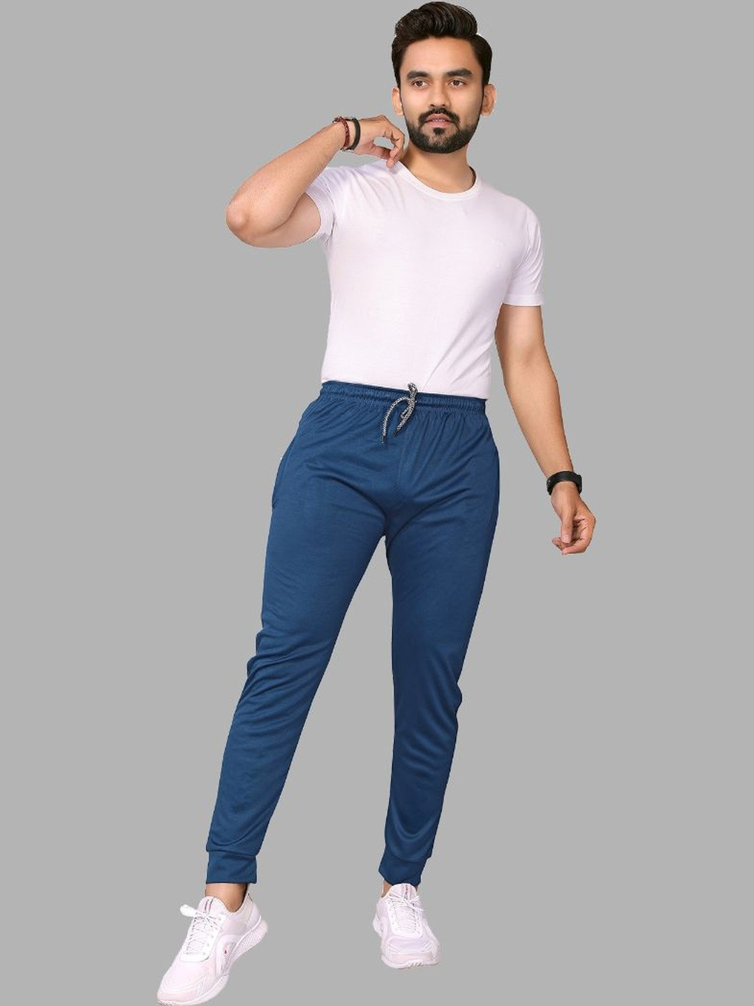 Moda Rapido Men's Plain Lycra Trackpant for Casual & Gym Wear