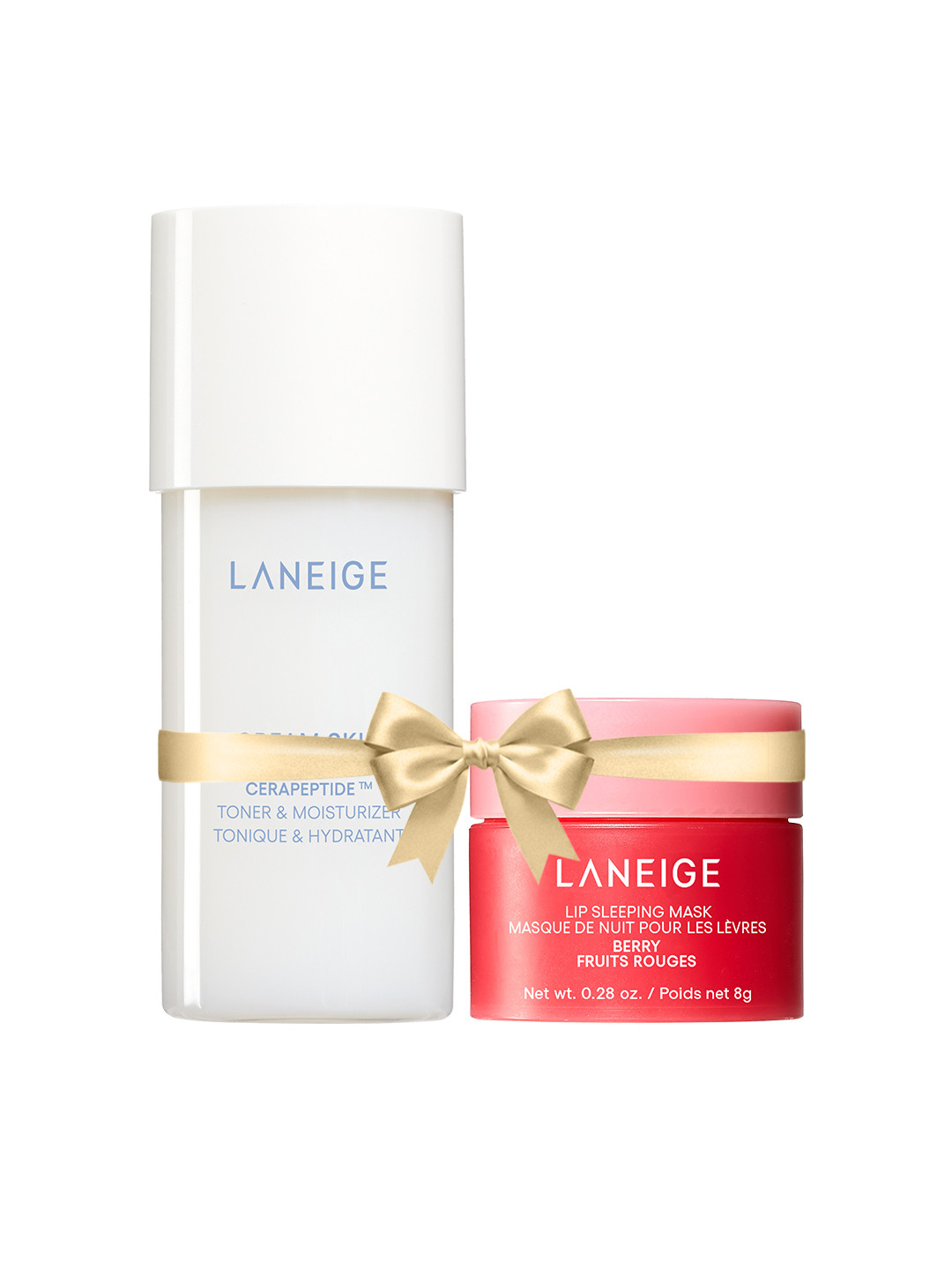 LANEIGE Set of Lip Sleeping Mask EX - Berry + 2-In-1 Cream Skin Cerapeptide Toner