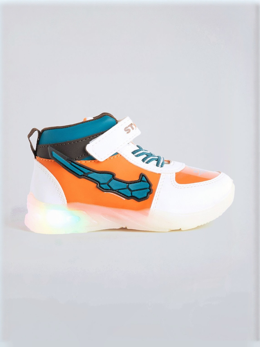 Hopscotch Orange PU Non-Marking Sports Shoes